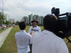 Being Interviewed by MediaCorp Channel 8 for the evening news.