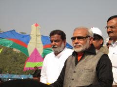 Narendra Modi - Chief Minister Gujarat at International Kite Festival 2013