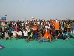 International Kite Flyers at IKF 2014, Ahmedabad, Gujarat, India