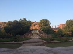 Steps up to the palace lake