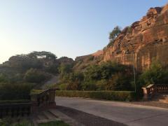 Steps up to the palace lake