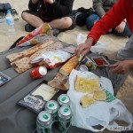 A kite picnic on the beach (note the Rev bag underneath)