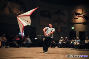 Toby Arndt in indoor kite competition